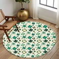 thumbnail image 2 of Round Rug 7Ft Washable Non-Slip, St. Patrick's Day Circle Area Rugs for Living Room Bedroom, Lucky Shamrock Leaves Botanical Beige Indoor Floor Mats Carpet Runner for Home Decor Aesthetic, 2 of 8