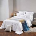 Abstract Color Block Bed Runner Scarf, Blue Block Gradient Gold Modern ...