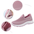 thumbnail image 6 of Women Shoes Slip On, Walking Shoes Women Slip On, Women's Flat Breathable Fly Woven Mesh Sneakers,Casual Fashion Non-Slip Walking Shoes Comfortable Soft Sole Slip-On Loafers Tennis Shoes, Pink 7, 6 of 9