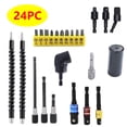 thumbnail image 1 of TFixol Flexible Drill Bit Extension Hex Shank Kit, Universal Socket Wrench Tools, 105° Right Angle Drill Attachment, 1/4 3/8 1/2" Rotatable Socket Adapter Set, Drill Bit Holder Screwdriver with Box, 1 of 7