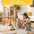 thumbnail image 3 of Torre para Niños, 3 en 1 Taburete de Cocina para Niños, Plegable Torre de Aprendizaje Montessori de Madera con Pizarra De Tiza Y Actividades Montessori, Red De Seguridad, Altura Ajustable, 3 of 7