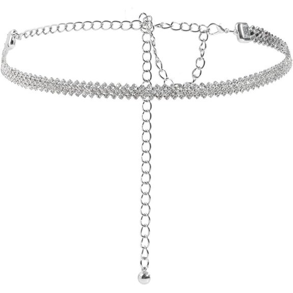 Rhinestones Concho Belt for Women Cowgirl Chain Belts for Dresses Jeans Country Concert Outfit 25''-45''