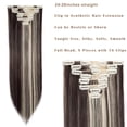 thumbnail image 4 of MY-LADY 8PCS Synthetic Clip in Hair Extensions Double Weft Full Head HairPiece Straight Natural Black Brown Blonde, 4 of 8