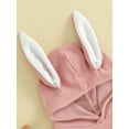 thumbnail image 4 of Bagilaanoe Newborn Easter Clothes Baby Girl Hood Romper Sweatshirt Long Sleeve Bodysuits Letter Print Pullover 3M 6M 12M 18M Infant Casual Tee Tops, 4 of 8