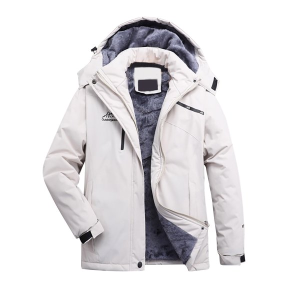 Enjoytime Jackets for Women Long Sleeve Hooded Waterproof Trench Coat Winter Warm Thick Windbreaker Outdoor Workout Plus Size Casual Outerwear