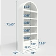 thumbnail image 2 of 71" Tall Arched Pantry Cabinet, 6-Tier Freestanding Storage with Drawer, Modern White Book Shelf with Open Shelves & Anti-Tipping for Kitchen, Living Room, 2 of 8
