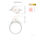 thumbnail image 5 of Angara Classic Freshwater Cultured Pearl Bypass Ring in 14K White Gold for Women | June Birthstone Jewelry for Her, 5 of 8