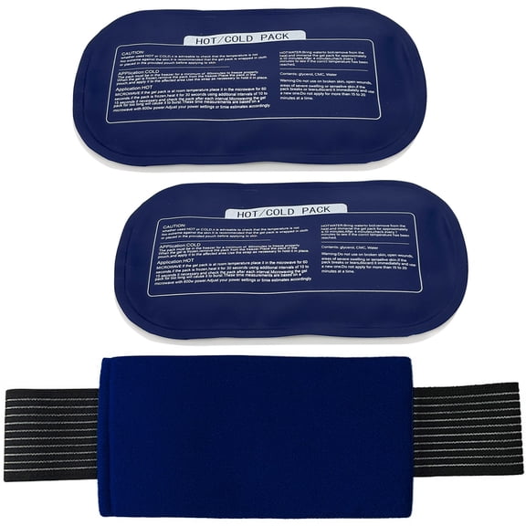 Lyntimo Ice Packs for Injuries Reusable, Flexible Gel Hot & Cold Pack Wraps Adjustable for Knees, Shoulders, Back, Arms and Legs, 3-Piece Set, Small