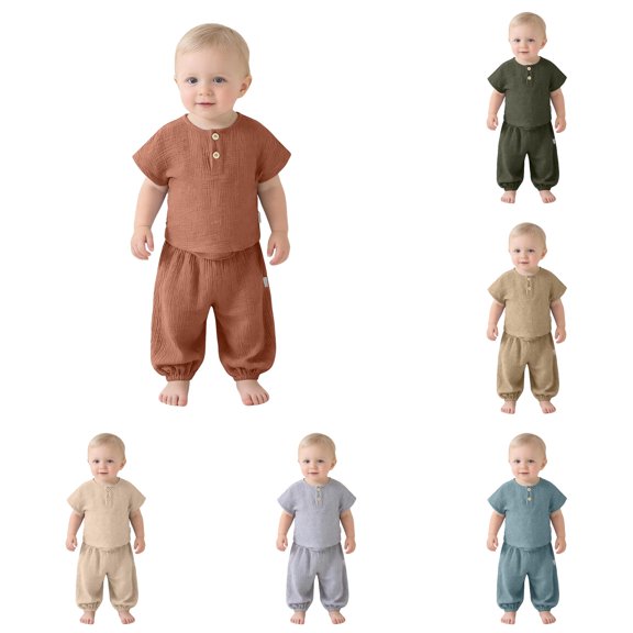 Soft Baby Girl Summer Outfits Short Sleeve Two Piece Pajama Breathable Loungewear With Pants For Toddler Girls Casual Outfit Sets