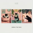 thumbnail image 4 of 3-Piece Set,Romantic Cat Canvas Art Prints,Vintage Pink Bathroom Humor Posters, Frameless Animal Portraits, Interior Decoration Art Retro Modern Posters, Suitable for Living Room,DiningRoom Decoration, 4 of 9