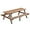 Brown, variant on Tabaray 8 Person Wooden Picnic Table, Outdoor Camping Dining Table with 2 Built-in Benches for Garden Courtyard BBQ
