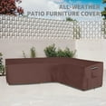 thumbnail image 3 of L-Shaped Sectional Sofa Cover - Premium Right-Facing Waterproof Outdoor Furniture Protector - Heavy Duty Brown Patio Couch Cover with Non-Slip Base & Storage Bag, 3 of 6