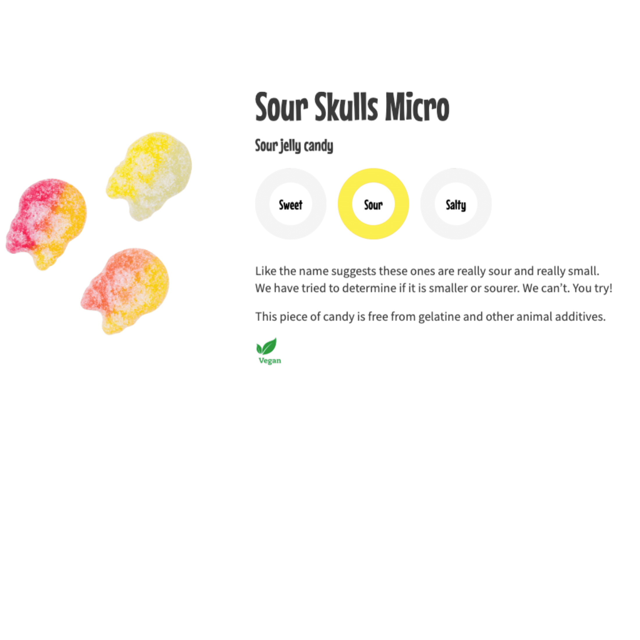 BUBS Sour Skull Candy - Vegan, Palm Oil-Free, Fruity Sour Gummies (Pack of 4)