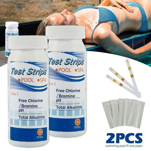 3 In 1 Pool Test Strips,Miuline Two boxes of 100 pieces Chlorine Dip