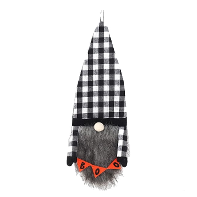 Yuarrent Festival de muñecas sin rostro de Halloween Puerta colgante Ventana Chimenea Decoración de Comedor Bar Café Adorno lindo Cumpleaños Kits de decoración para fiestas Blanco negro Yuarrent HA069010-01