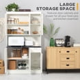 thumbnail image 3 of 71" High Gloss White Kitchen Pantry Cabinet with Hutch & Adjustable Shelves | Storage Buffet for Living Room, Dining Area & Entryway, 3 of 7