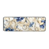 Blue Flowers on Beige Background Runner Rug for Hallways Kitchen Non Slip 2'x 6' Washable Hall Carpet for Bedroom Entryway Laundry Room