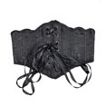 thumbnail image 6 of Fiaer Womens Retro Court Waspie Corset Belt Underbust Lace up Boned Bustier Jacquard Brocade Corset Waist Cincher Black S, 6 of 8