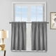 thumbnail image 3 of Cortinas cortas elegantes para cocina y baño, juego de 2 paneles de poliéster gris para ventanas sobre lavabos, cortinas opacas que ahorran energía y brindan privacidad, revestimiento resistente al, 3 of 5
