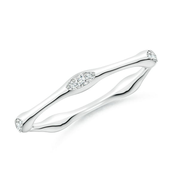 ANGARA Lab Grown Diamond Pentagon Stackable Band for Women in 925 Sterling Silver (Size-1.5mm| Color-F-G| Clarity-VS) | April Birthstone, Anniversary, Jewelry Gift for Women | Lab-Grown Diamond Ring