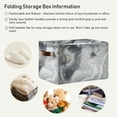 thumbnail image 6 of Gray Marble Print Square Storage Basket Storage Bins Canvas Storage Organizer Closet Shelf Organizer for Home Office, 2 Pc, 6 of 7