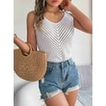 thumbnail image 4 of Womens V Neck Tank Tops 2025 Sleeveless Knit Shirts Summer Casual Sweater Vest White XL, 4 of 9