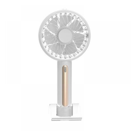 

Handheld Mini Fan Portable USB Rechargeable Small Fan Battery Operated Fan with Holder for Women Men Travel Outdoor-White
