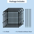 thumbnail image 6 of SunsGrove Decorative Garden Fence 24 in(H) x 7.4 ft(L) 4 Panels, Heavy Duty Metal Animal Barrier Fence, No Dig Fence for Dogs, Rabbit Fence for Garden, Black, 6 of 10