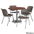 thumbnail image 5 of KFI Studios Mode Round 3.5' Dining Table Set, Brownstone, 4 Medium Oak KOOL Chairs, 5 of 5