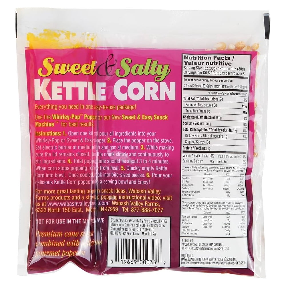 Wabash Valley Farms Kettle Corn Popping Kit - Pack of 3