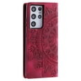 thumbnail image 6 of Case for Samsung Galaxy S21 Ultra Wallet Case for Women Girls with Card Holder, Embossed Flower Pattern Magnetic Flip PU Leather Purse Protective Phone Cover for Samsung Galaxy S21 Ultra, Red, 6 of 11