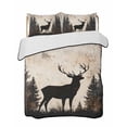 thumbnail image 2 of Quilts Twin Size, Vintage Forest Deer Soft Comforter Bedding Set for Bed, Rustic Country Wildlife Woodland Lightweight Quilted Bedspread with Pillow Cover(2 Pieces) for All Season, 68x86 Inch, 2 of 6