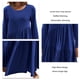 thumbnail image 3 of Vestido Largo De Manga Larga, Vestido Largo Casual En Capas De Color Puro De Cintura Alta Para Fechas De Vacaciones ANGGREK Azul rey L, 3 of 6