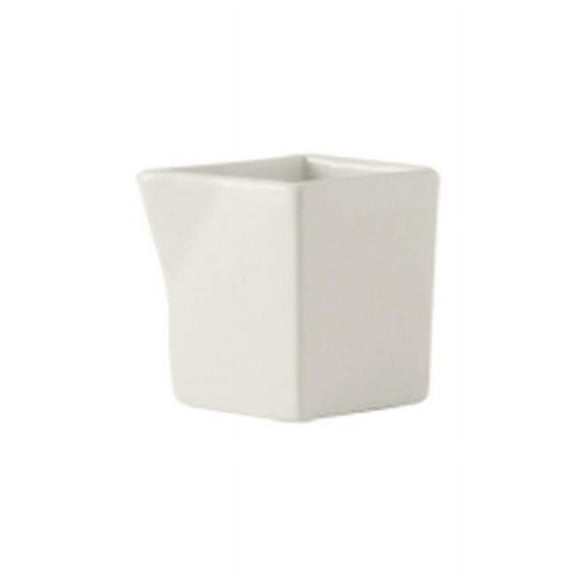 Tuxton AMU-106 Vitrified China Square Creamer Pearl White - 3 oz - 1 Dozen