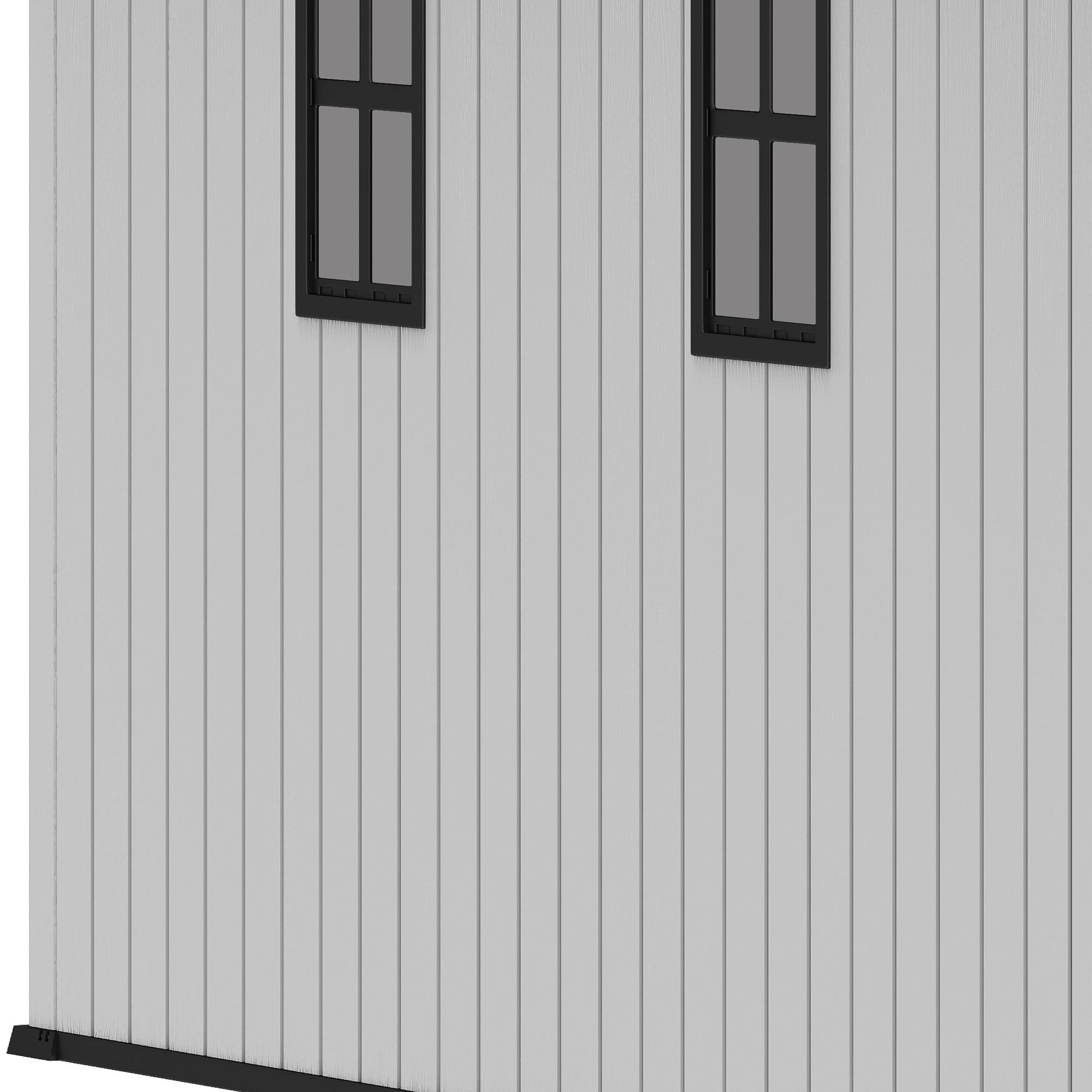 Uforic 8x10 FT Resin Storage Shed with Floor, Lockable Doors, 2 Vents & 2 Windows for Outdoors, Gray