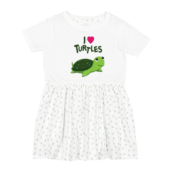 Inktastic I Love Turtles Girls Toddler Dress