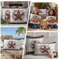 thumbnail image 5 of Texas Star Vintage Outdoor Waterproof Pillow Covers, Red Berry Retro Art Brown White Wooden Decorative Square Throw Pillowcase Sofa Cushion Sham for Patio/Couch/Chair, 16"x16" 2 Pack, 5 of 8