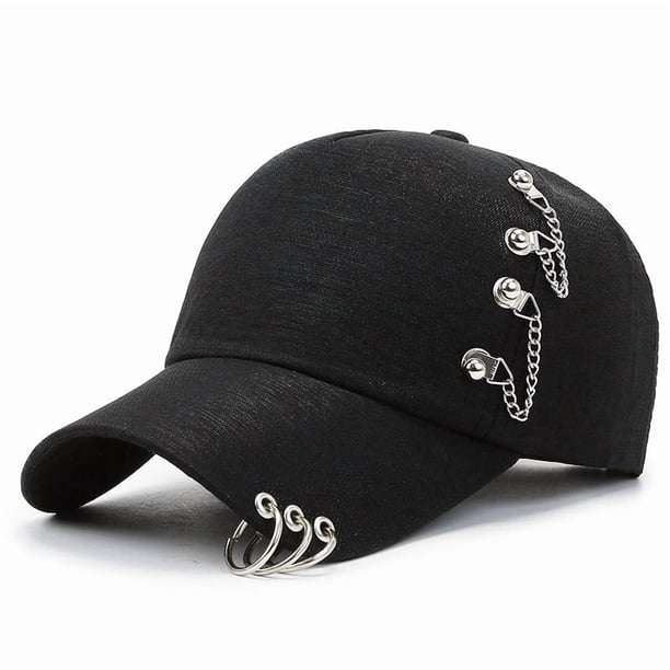 Gorra de béisbol Trucker de algodón lisa con anillos de metal, 120 g