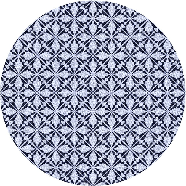 Ahgly Company Tapis d'Intérieur Rond Lavable en Machine Bleu Céleste Transitionnel, 3 Pieds Rond