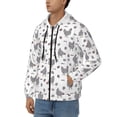 thumbnail image 3 of Uemuo Funny Chicken for Men's Fashion Full-zip Hoodies & Sweatshirts with Kangaroo Pocket, Zip-up Hooded Sweatshirt, Moisture Wicking & Breathable-Medium, 3 of 5
