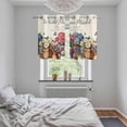 thumbnail image 6 of 2 Panels Kitchen Tier Curtains 39 Inch Length, Farmhouse Floral Grommets Window Treatment Curtain, Vintage Spring Flowers Botanical Thermal Curtains Drapes for Living Room/Bathroom, 6 of 9