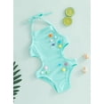 thumbnail image 3 of Bagilaanoe Toddler Baby Girl One-Piece Swimsuit Sleeveless Bodysuit Swimwear 6M 12M 18M 24M 3T 4T Kids Ruffle Bathing Suit, 3 of 9