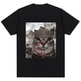 thumbnail image 2 of Camiseta divertida de Thousand Yard Stare Cat para hombres y mujeres, ropa de calle de algodón informal de gran tamaño, estilo Humor, Vintage, alta calidad, 2 of 5