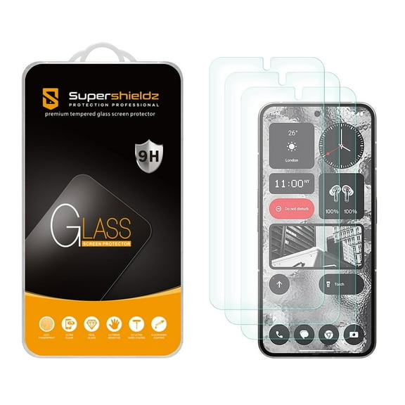(3 Pack) Supershieldz Designed for Nothing Phone 2 Tempered Glass Screen Protector, Anti Scratch, Bubble Free