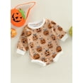 thumbnail image 2 of Newborn Baby Girl Halloween Outfit Cute Pumpkin Ghost Sweatshirt Bubble Romper Oversized Bodysuit My First Halloween Clothes, 2 of 7