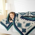 thumbnail image 3 of jejeloiu Southwestern Aztec Geometric Full Size Comforter Sets,Rustic Western Boho Bedding Comforter Set,Blue Black Triangle Rhombus Bedding Sets For Teens,Ultra Soft Home Decor Reversible,3pcs, 3 of 7