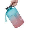 thumbnail image 3 of Greeniant Botella de agua motivacional de 3,78 l con marcador de tiempo, jarras de galón de plástico con pajita, contenedor de almacenamiento para Ropa Deportiva, Zapatos verde rosa Greeniant  OD019764-02B, 3 of 6