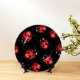 thumbnail image 6 of Daiia Beautiful Red Ladybug Printed Pattern Ceramic Plate Dinner Plates Bone China Decorative Plates with Display Stand Art Ceramic Ornaments for Wall Hanging Decoration-10in, 6 of 6