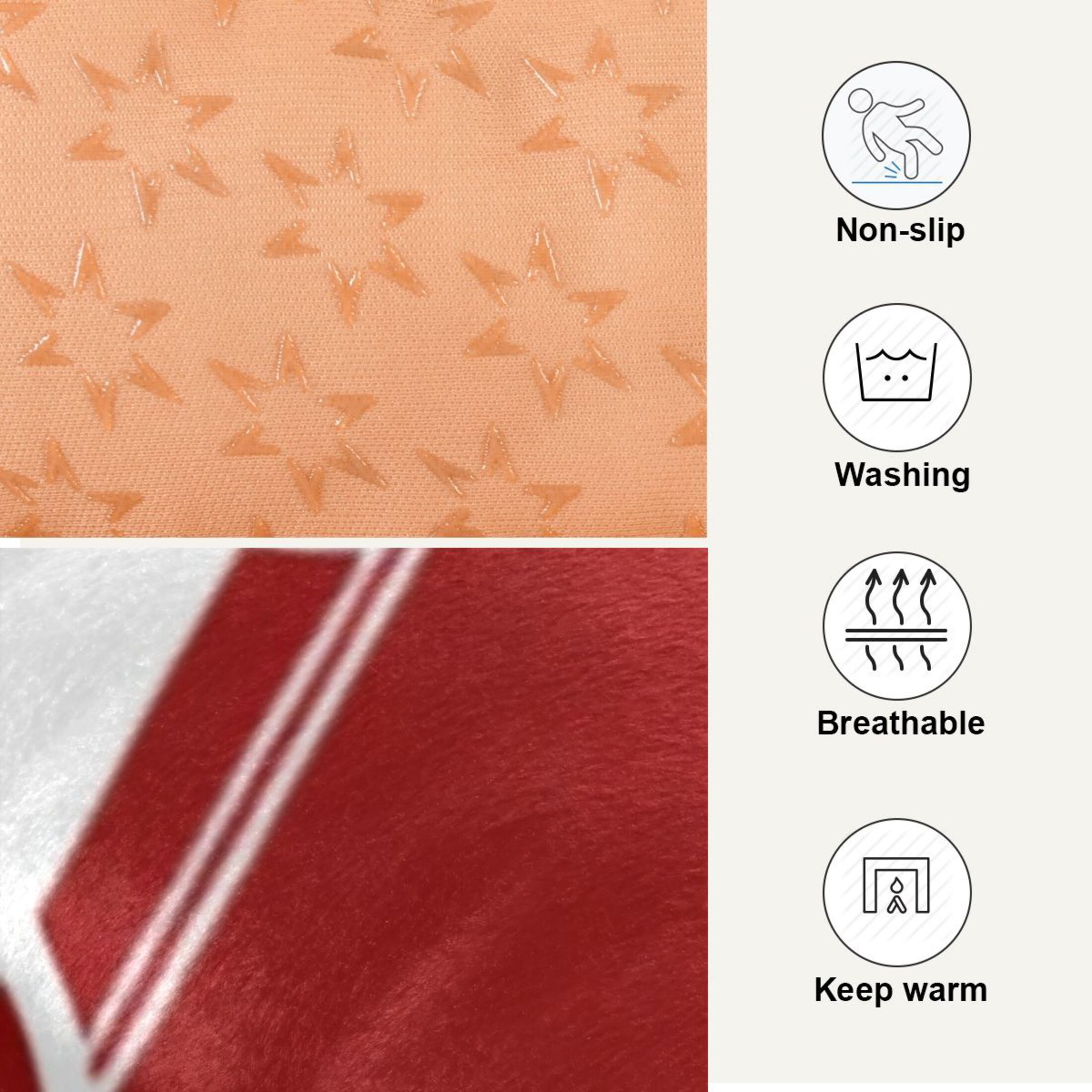 Cozy Mat Pet Bed Indoor Outdoor Warm Soft For Cat Dog Puppy(S/M) Red Background with White Snowflakes