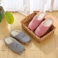 thumbnail image 3 of Women Men Cartoon Non-Slip Plush Warm Slippers House Soft Cotton Floor Shoes, 3 of 4